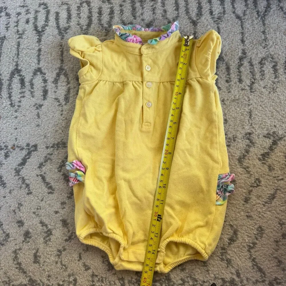 Ralph Lauren Yellow/Pink Plaid infant Romper 3M